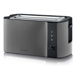 Severin AT 9341 tostapane 4 fetta/e 1400 W Nero, Acciaio spazzolato, Acciaio inox