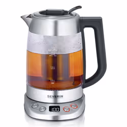 Severin WK 3480, 1,7 L, 3000 W, Bianco, Vetro, Plastica, Acciaio inox, Termostato regolabile, Indicatore del livello dell'acq ...