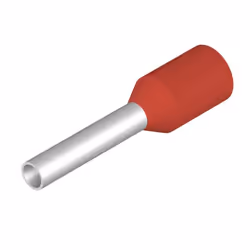 Weidmüller H1.0/14D R, Terminale a pin, Dritto, Metallico, Rosso, 1 mm², 14 mm, 1 cm