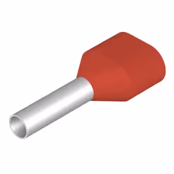 Weidmüller H1.0/15D ZH R, Terminale a pin, Dritto, Metallico, Rosso, 1 mm², 15 mm, 1,1 cm