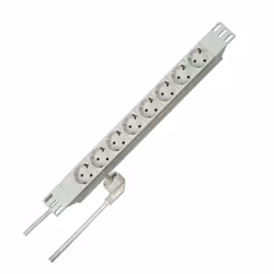 Kopp Zubehör Stromversorgung, 2 m, Interno, Tipo F, Alluminio, Bianco, 8 presa(e) AC