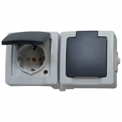 Kopp 137056002, CEE 7/3, 2 modulo/moduli, CEE 7/4, Nero, Grigio, 250 V, 16 A