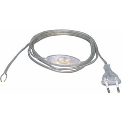 Kopp - 140310090 - Cavo europeo con interruttore intermedio, 2 m, trasparente