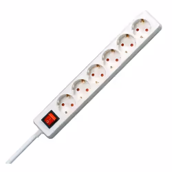 Kopp 120913004, 1,4 m, Interno, Tipo F, Bianco, 6 presa(e) AC, 16 A