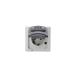 Base fissa (2P+T tipo F) colore grigio 16A 250V con serratura a combinazione KOPP