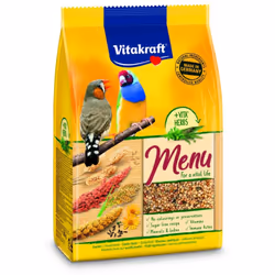 Cereali (miglio 90%); semi (scagliola 4%, semi del Niger 1,9%); sostanze minerali; prezzemolo essiccato 0,5%;timo essiccato 0 ...