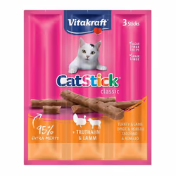 Vitakraft Cat Stick, Spuntini, Gatto, Adulto, Agnello, Turchia, Senza zucchero