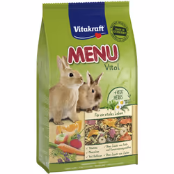 Vitakraft Menu Vital, Snack, 1 kg, Coniglio nano, Vitamina A, Vitamina D3, Rame, Iodio, Caldaie, Manganese, Selenio, Zinco, 1 ...