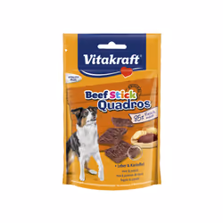 Vitakraft Beef Stick Quadros, Universale, Tutte le razze, Manzo, Fegato, Patata, 70 g