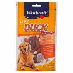 DUCK BONAS OSSI IN CONFEZIONE DA 80GR GUSTO ANATRA Snack di carne per cani senza aggiunta di zucchero in confezione da 80 gr. ...