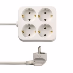 REV 0512299555, 1,4 m, Interno, Type F (CEE 7/4), Bianco, 4 presa(e) AC, 230 V