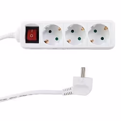 REV 0512313555, 3 m, Interno, 1,5 mm², Bianco, 3 presa(e) AC, 250 V