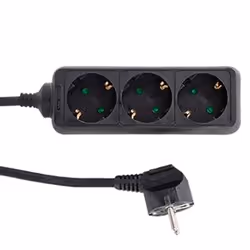 REV 512332555, 1,4 m, Interno, 1,5 mm², Nero, 3 presa(e) AC, 250 V