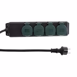 REV 0512468555, 1,4 m, Esterno, Type F (CEE 7/4), IP44, Resistente agli spruzzi, Nero, Verde