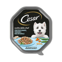 Dog Scelta dello Chef con Pesce Bianco e Riso Integrale Dog Scelta dello Chef con Pesce Bianco e Riso Integrale - Vaschetta Da 150 Gr - Cesar