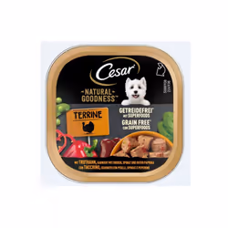 Deliziosa terrine - alimento completo per cani adulti - gusto tacchino con piselli, spinaci,peperone