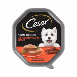 Cesar Ricette Classiche sono gli intramontabili della gamma di alimenti umidi di Cesar che rappresentano il perfetto equilibr ...