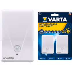 Varta Motion Sensor Night Light Twin Pack, Luce notturna con spina, Bianco, ABS, Poliossimetilene (POM), Bianco caldo, 17 lm, ...