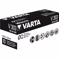 Varta -V303, Batteria monouso, 4SR44, Ossido d'argento (S), 1,55 V, 160 mAh, Hg (mercurio)