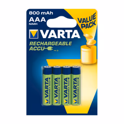 Varta 56613101404, Batteria ricaricabile, Stilo AA, Nichel-Metallo Idruro (NiMH), 4 pz, 800 mAh, Blu, Verde