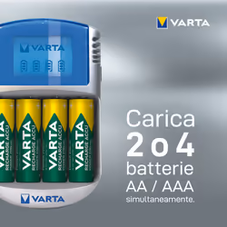Varta LCD charger AA & AAA (Batterie ricaricabili NiMH incl. 4x AA 2600 mAh accu & AC adattatore & 12 V adattatore & cavo USB),Grigio - Vista aggiuntiva 5