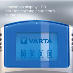 Varta LCD charger AA & AAA (Batterie ricaricabili NiMH incl. 4x AA 2600 mAh accu & AC adattatore & 12 V adattatore & cavo USB),Grigio - Vista aggiuntiva 6