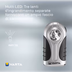 Varta Silver LED Light (incl. 3x Longlife Power AAA batterie e clip da appendere, compatto, robusto involucro in ABS) argento/nero per l'uso quotidiano, garage, pesca, auto, emergenze, interruzioni di corrente - Vista aggiuntiva 5
