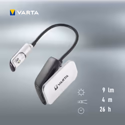 Varta Book Light (incl. 2x CR2032 Celle a bottone, con impugnatura a clip e collo flessibile) argento/nero, luce a clip - Vista aggiuntiva 5