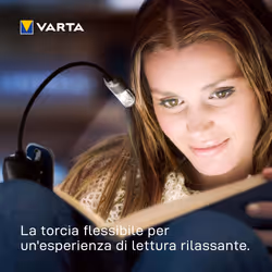 Varta Book Light (incl. 2x CR2032 Celle a bottone, con impugnatura a clip e collo flessibile) argento/nero, luce a clip - Vista aggiuntiva 7