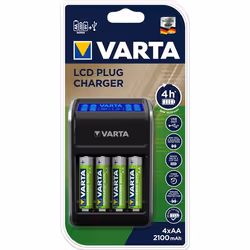 Varta -57677, Nichel-Metallo Idruro (NiMH), Polarità inversa, Cortocircuito, 9v, Stilo AA, Mini Stilo AAA, 4 pz, Batterie inc ...