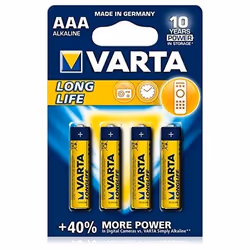 Varta Longlife Batterie, Batteria monouso, Mini Stilo AAA, Alcalino, 1,5 V, 4 pz, 10 anno/i