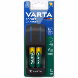Varta Pocket Charger 4x AA 2100mAh, Nichel-Metallo Idruro (NiMH), Stilo AA, Mini Stilo AAA, 4 pz, Batterie incluse