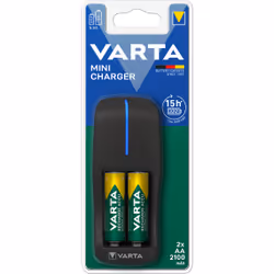 Varta Mini Charger 2x AA 2100mAh, Nichel-Metallo Idruro (NiMH), Stilo AA, Mini Stilo AAA, 2 pz, Batterie incluse
