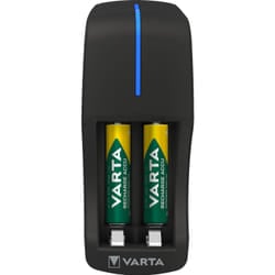 Varta Mini Charger for 2AA/AAA accus (incl. 2x AAA 800mAh) - con indicazione a LED e timer di sicurezza