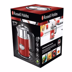 Russell Hobbs Retro Ribbon bollitore elettrico 1,7 L 2400 W Rosso, Argento