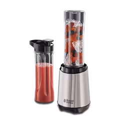 Russell Hobbs Mix&Go, Frullatore da tavolo, 0,6 L, Tritaghiaccio, 300 W, Nero, Argento