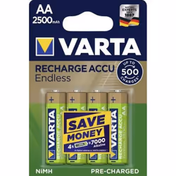 Varta 56686 101 404, Batteria ricaricabile, Stilo AA, Nichel-Metallo Idruro (NiMH), 1,2 V, 4 pz, 2500 mAh