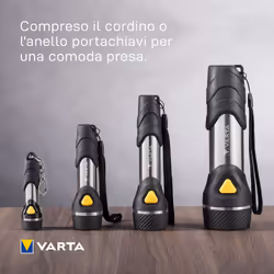 Varta Day Light Key Chain LED Flashlight (incl. anello portachiavi e 1x batteria AAA Longlife Power, antiurto) argento/nero per la casa, tutti i giorni, interruzioni di corrente - Vista aggiuntiva 6