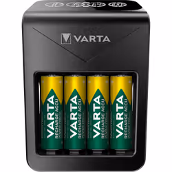 Varta LCD Plug charger+ AA & AAA ((Batterie ricaricabili NiMH incl. 4x AA 2100 mAh accu), nero - Vista aggiuntiva 4