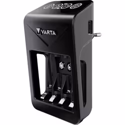 Varta LCD Plug charger+ AA & AAA ((Batterie ricaricabili NiMH incl. 4x AA 2100 mAh accu), nero - Vista aggiuntiva 5