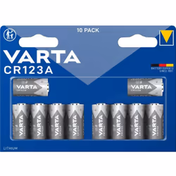 Varta 06205, CR123A, Litio, 3 V, 10 pz, 1430 mAh, Blu, Grigio
