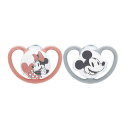 NUK Disney Mickey Mouse Ciuccio classico Ortodontico Silicone Grigio, Rosso