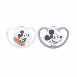 NUK Disney Mickey Mouse, Ciuccio classico, Ortodontico, Silicone, Ragazzo, 2 pz