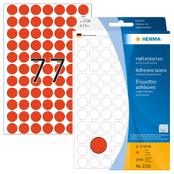 HERMA 2236 etichetta autoadesiva Cerchio Rosso 1848 pz