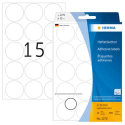 HERMA 2270 etichetta autoadesiva Cerchio Bianco 480 pz