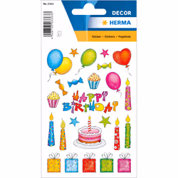 HERMA 3363, Carta, Multicolore, Permanente, Bambino/Bambina, Compleanno, 46 pz