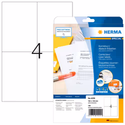 HERMA 4229, Bianco, Etichetta per stampante autoadesiva, A4, Carta, Laser/Inkjet, Permanente