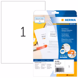 HERMA 4230, Bianco, Etichetta per stampante autoadesiva, A4, Carta, Laser/Inkjet, Permanente