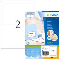 HERMA 4249, Bianco, Etichetta per stampante autoadesiva, A4, Carta, Laser/Inkjet, Permanente