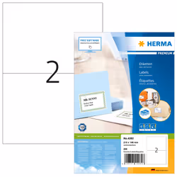 HERMA 4282, Bianco, Etichetta per stampante autoadesiva, A4, Carta, Laser/Inkjet, Permanente